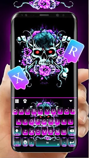 Rose Skull Keyboard Theme