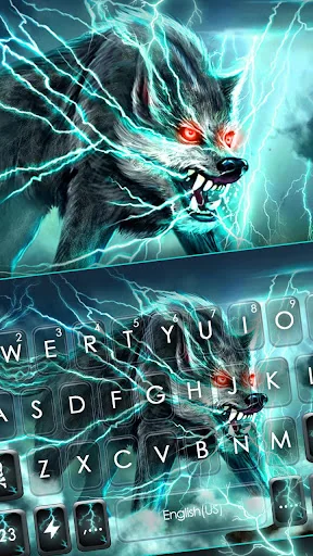 Scary Lightning Wolf Keyboard 