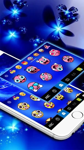 Silver Blue Rose Keyboard Them screenshot 3