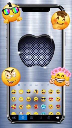 Silver Metallic Keyboard Backg screenshot 3