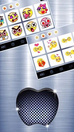 Silver Metallic Keyboard Backg screenshot 4