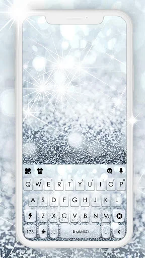 Silver Sparkles Keyboard Backg