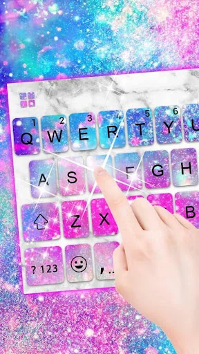 Silver Glitter Galaxy Keyboard