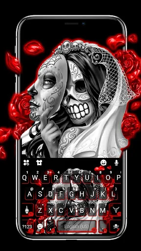 Skull Bride Mask Keyboard Them