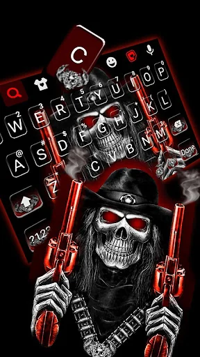 Skull Fire Gun Wallpapers Keyb screenshot 3
