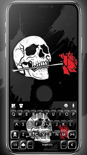 Skull Rose Keyboard Theme screenshot 1