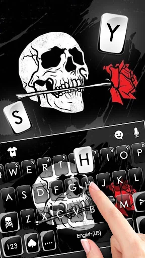 Skull Rose Keyboard Theme screenshot 2