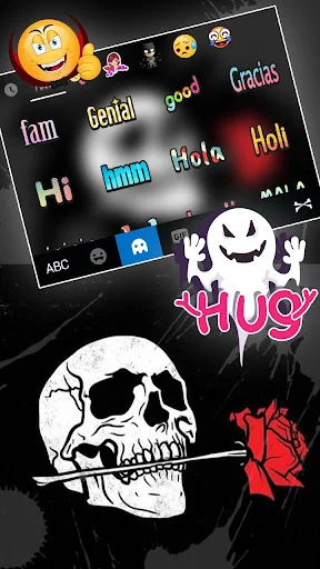 Skull Rose Keyboard Theme screenshot 3