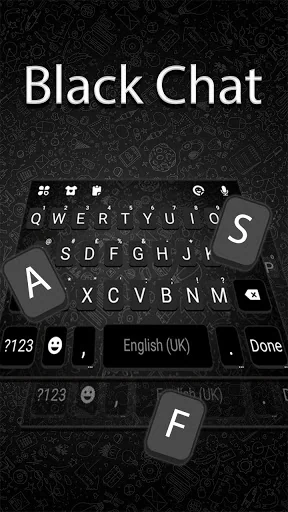 SMS Black Chat Keyboard Backgr screenshot 2