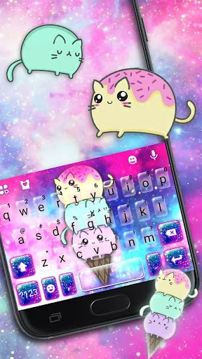 Sparkle Ice Cream Cat Keyboard