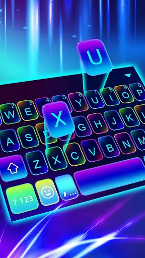 Sparkling Neon 3d Keyboard The