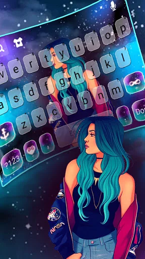 Stylish Girl Keyboard Backgrou