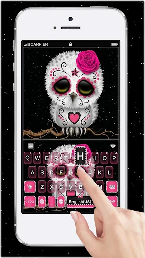 Sugar Skull Owl Keyboard Theme