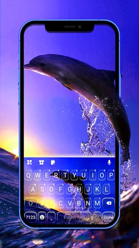Sunset Dolphin Keyboard Backgr