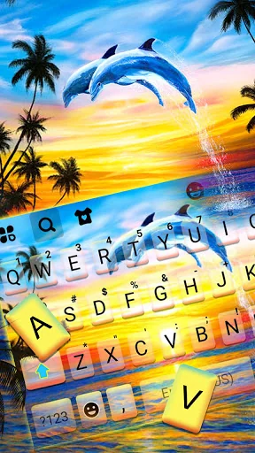 Sunset Dolphins Keyboard Backg screenshot 2