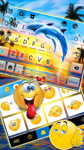 Sunset Dolphins Keyboard Backg screenshot 3