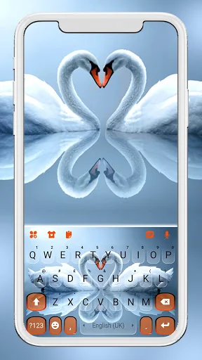 Swan Heart Love Keyboard Backg