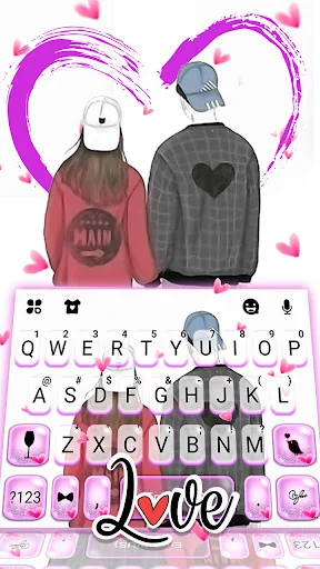 Sweet Love2 Keyboard Theme screenshot 1