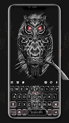 Tattoo Dark Owl Keyboard Backg