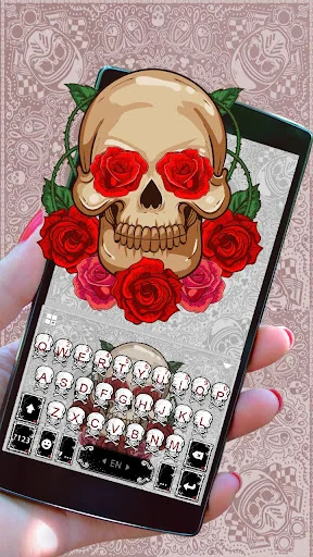 Tattoo Skull Keyboard Theme screenshot 1