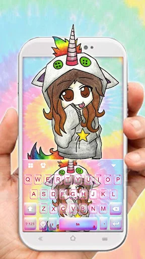 Tie Dye Girl Unicorn Keyboard 