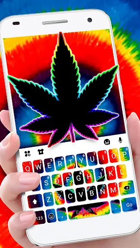 Tiedye Neon Weed Keyboard Them
