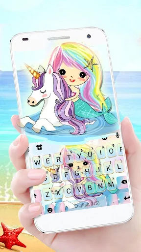 Unicorn N Mermaid Keyboard Bac