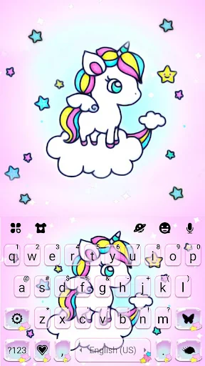 Unicorn Sky Keyboard Theme screenshot 1