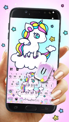 Unicorn Sky Keyboard Theme screenshot 2