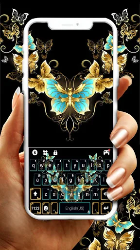 Vintage Golden Butterfly Keybo