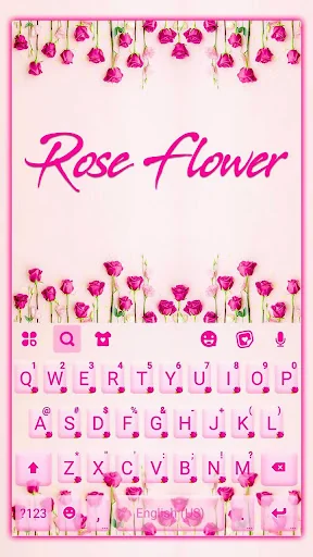 Vintage Pink Roses Keyboard Th