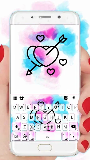 Watercolor Love Arrow Keyboard