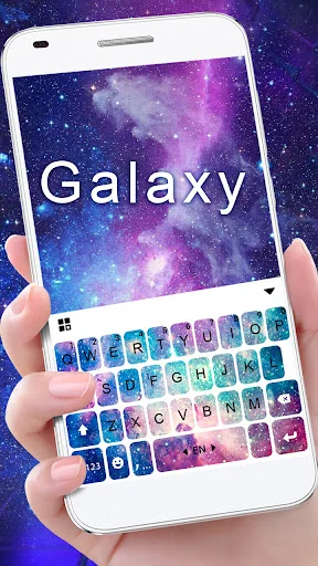 White 3D Galaxy Keyboard Theme