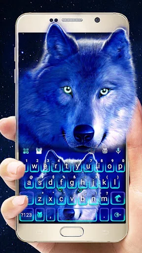 Wild Ice Wolf Keyboard Theme screenshot 1