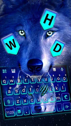 Wild Ice Wolf Keyboard Theme screenshot 2