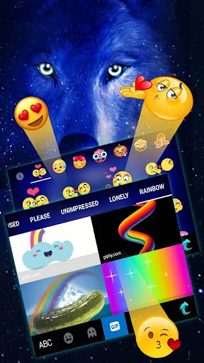 Wild Ice Wolf Keyboard Theme screenshot 4