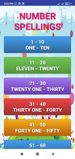 Numbers Spelling Learning