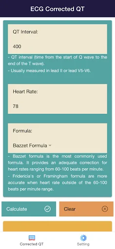 ECG Rhythm App: Corrected QT