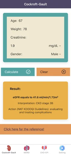 eGFR Calculators Pro screenshot 1