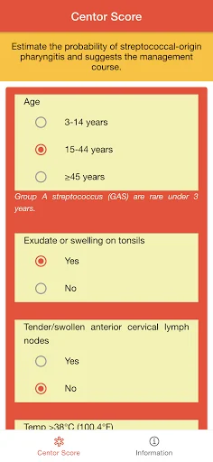 Centor Score for Sore Throat
