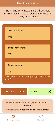 Nutritional Status Calculator