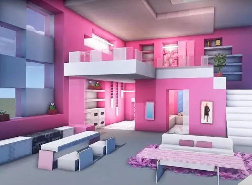 Pink House Mod Map for mcpe