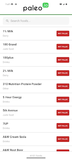 Paleo (io) The Paleo Food List screenshot 1