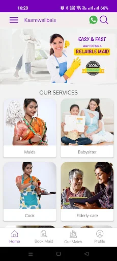 Kaamwalibais– Maid Service App