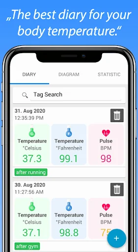 Body Temperature Fever Diary screenshot 1