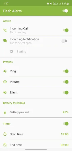 Flash Alerts on Call and SMS screenshot 1