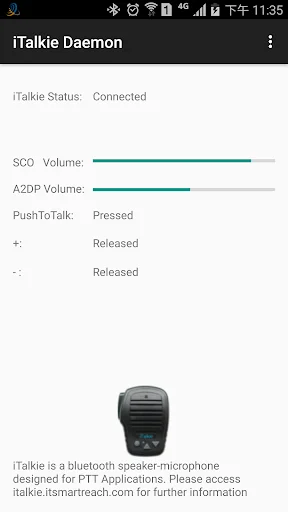 iTalkie daemon bluetooth ptt s