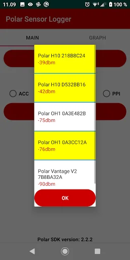 Polar Sensor Logger screenshot 2