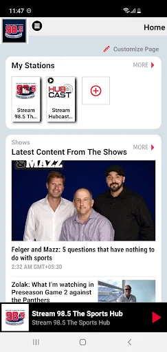98.5 The Sports Hub screenshot 1