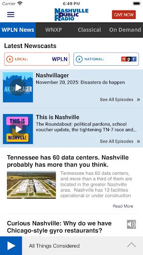The Nashville Public Radio App screenshot 1